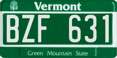 VT license plate BZF631
