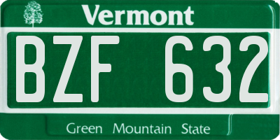 VT license plate BZF632
