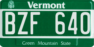 VT license plate BZF640
