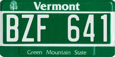 VT license plate BZF641