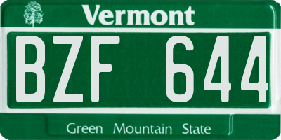 VT license plate BZF644