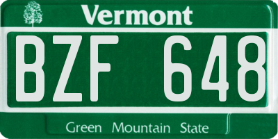 VT license plate BZF648