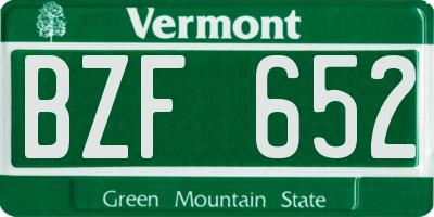 VT license plate BZF652
