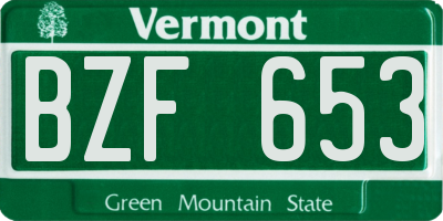 VT license plate BZF653