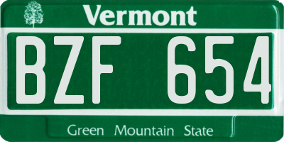 VT license plate BZF654