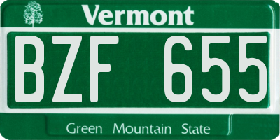 VT license plate BZF655
