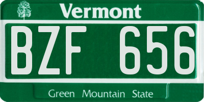 VT license plate BZF656