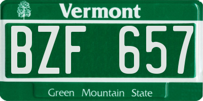 VT license plate BZF657