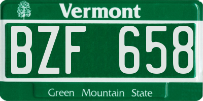 VT license plate BZF658