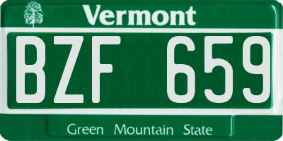 VT license plate BZF659