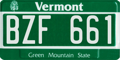 VT license plate BZF661