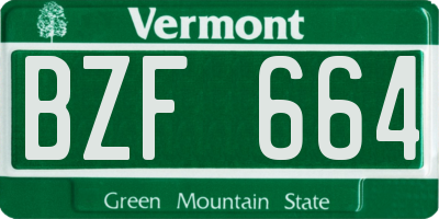 VT license plate BZF664
