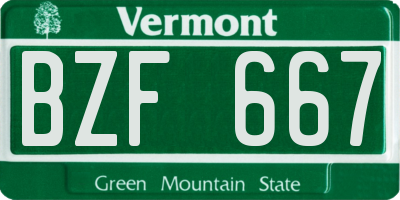 VT license plate BZF667