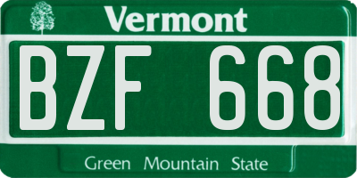 VT license plate BZF668