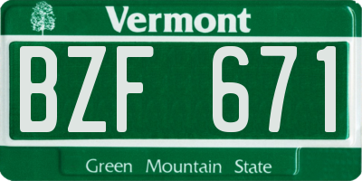 VT license plate BZF671