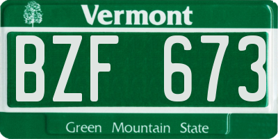 VT license plate BZF673