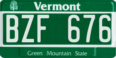 VT license plate BZF676