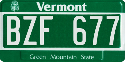 VT license plate BZF677