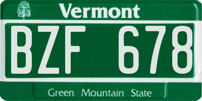 VT license plate BZF678