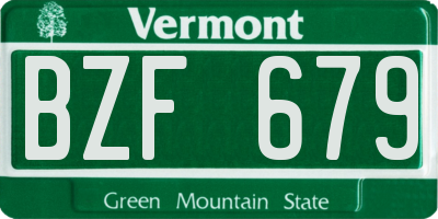 VT license plate BZF679