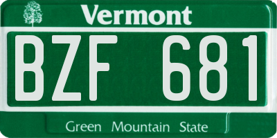 VT license plate BZF681