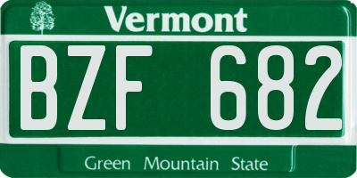 VT license plate BZF682
