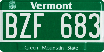 VT license plate BZF683