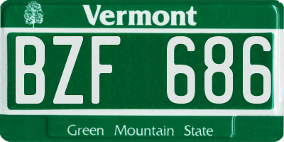 VT license plate BZF686