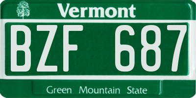 VT license plate BZF687