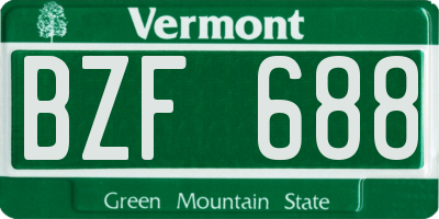VT license plate BZF688