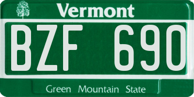 VT license plate BZF690