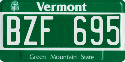 VT license plate BZF695