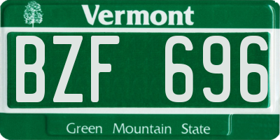 VT license plate BZF696