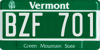 VT license plate BZF701