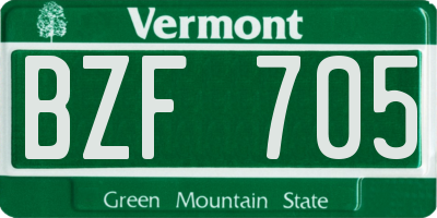 VT license plate BZF705