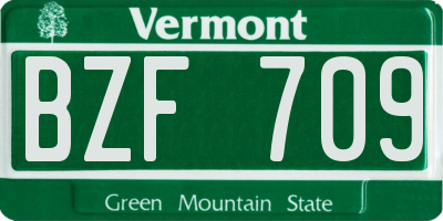 VT license plate BZF709