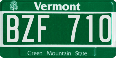 VT license plate BZF710