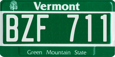 VT license plate BZF711
