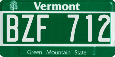 VT license plate BZF712
