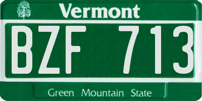 VT license plate BZF713