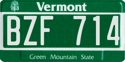 VT license plate BZF714