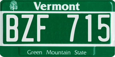 VT license plate BZF715