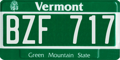 VT license plate BZF717