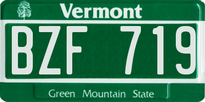 VT license plate BZF719