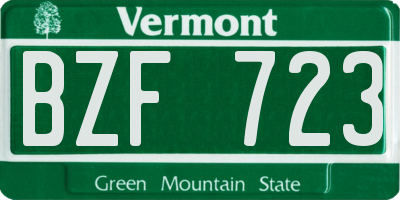 VT license plate BZF723