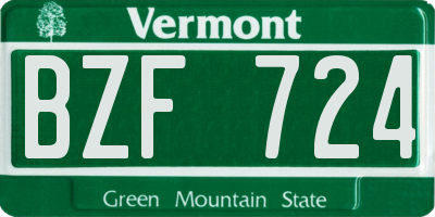 VT license plate BZF724