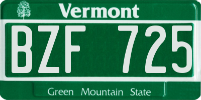 VT license plate BZF725