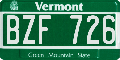 VT license plate BZF726