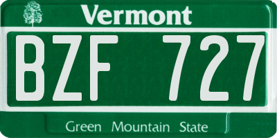 VT license plate BZF727