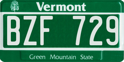 VT license plate BZF729